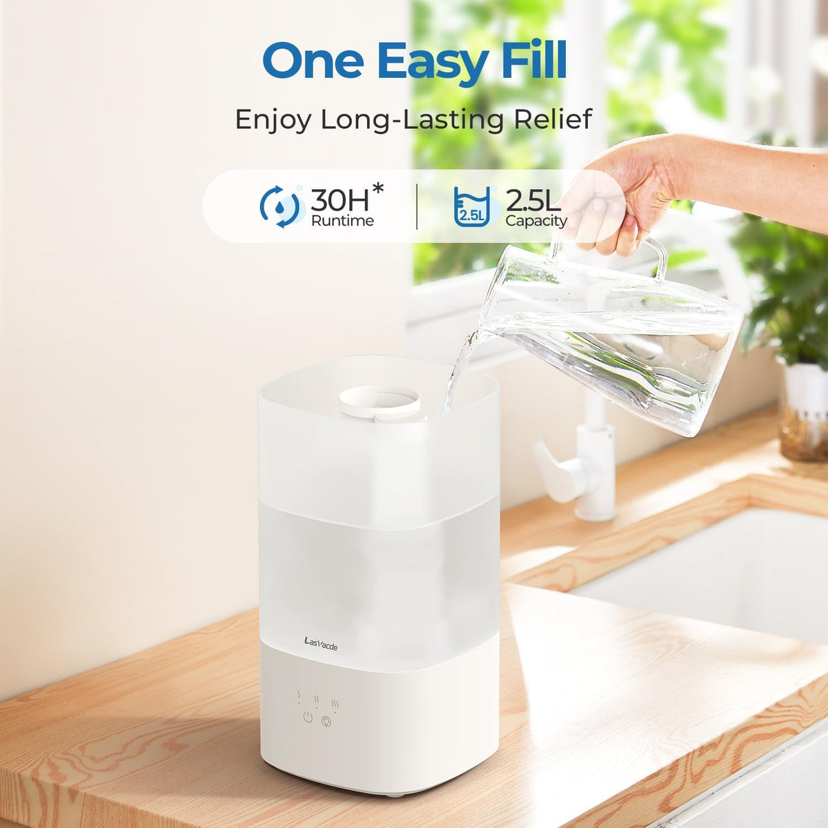 Humidifiers for Bedroom, 2.5L Top Fill Cool Mist Humidifiers