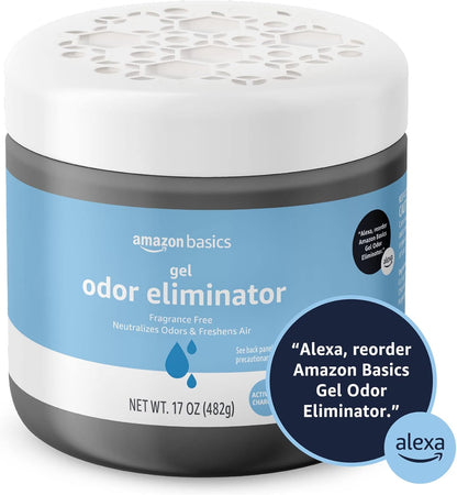 Amazon Basics Gel Odor Eliminator, Activated Charcoal, Fragrance Free, 17 Oz, 1-Pack