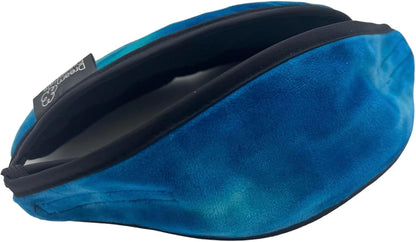 Dream Essentials Utopia Luxury Plush Sleep Mask, Handmade in the USA, Breathable Cotton, Adjustable Wide Headband, Men and Women, Nose Bridge for Light Block, Travel, Yoga, Meditation (Tie Dye Purple)