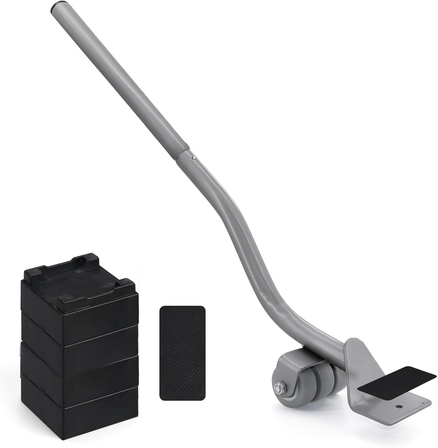 22" Furniture Lifter Tool, Appliance Metal Lifter for Heavy Furniture Grey | 1 Lifter Tool, 4 Raise Blocks, Movers, Sliders & Wheels to Move Sofa, Refrigerator, Washing Machine Easily & Safely