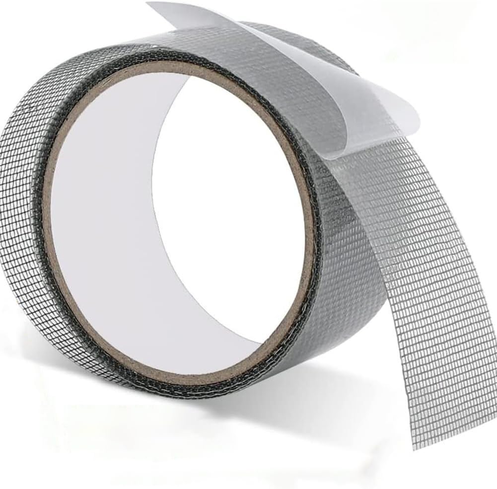 2 Rolls 2 Inch Window Screen Repair Tape Adhesive Screen Patch Window Screen Hole Cover Window Mesh Repair Tape Door Screen Mesh Tape Black