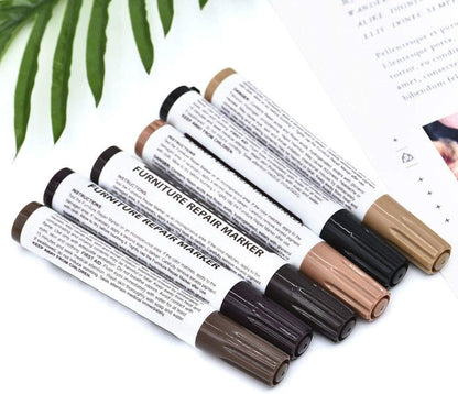 Wood Furniture Repair Markers, Black Paint Fix Touch Up Pen for Furniture & Wood Floor, Scratch Remover Filler for Nicks, Scratches & Stains, Professional Furnitures Recolour Pen for Home/Office