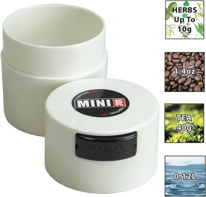 Minivac - 10g to 30 grams Airtight Multi-Use Vacuum Seal Portable Storage Container for Dry Goods, Food, and Herbs - Green Clear