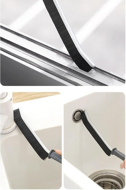Multi-Functional Window Track Cleaner - Window Groove Cleaning Brush Tools with Corner Scraper & Detachable Brush, Portable for Crevice - Sill Scrub Brush Tool for Bathroom, Kitchen Tiles, Door Slots