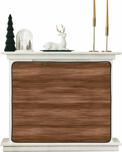 Brown Wooden Board Magnetic Fireplace Cover, Fireplace Draft Blocker, Simple Vintage Country Wood Grain Fireplaces Blanket for Heat Loss/Cold Air, Fireplaces Draft Stopper Cover for Inside 39"x32"