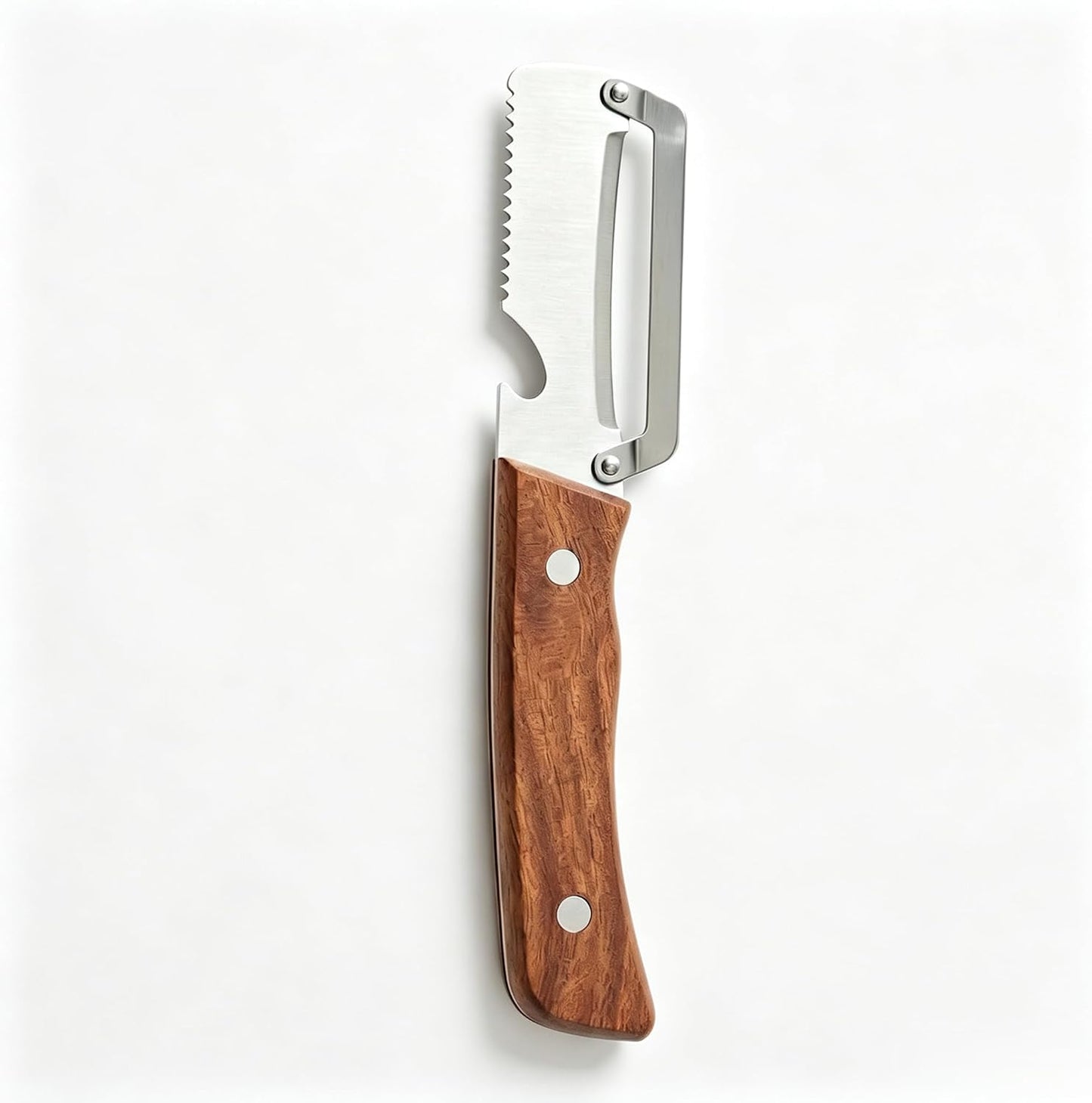 Multi-functional Vegetable Peeler, Natural Wooden Handle with Bottle Opener, Premium Stainless Steel Peeler, Kitchen Tool for Fruits & Vegetables