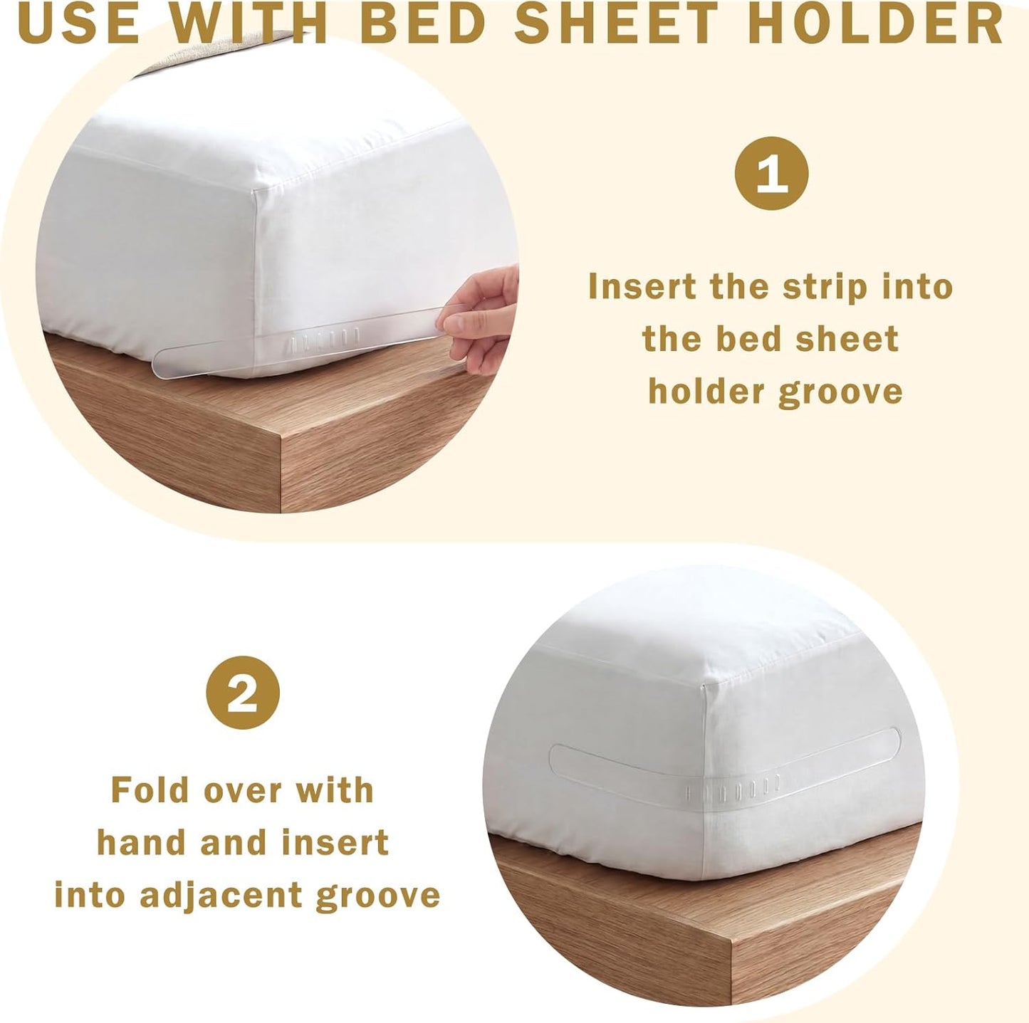 Junkin 8 Pcs Replacement Strips for Bed Sheet Holder, Clear Bedsheet Replacement Straps Compatible with Most Bed Lock Sheet Holders
