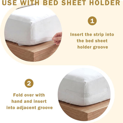 Junkin 8 Pcs Replacement Strips for Bed Sheet Holder, Clear Bedsheet Replacement Straps Compatible with Most Bed Lock Sheet Holders