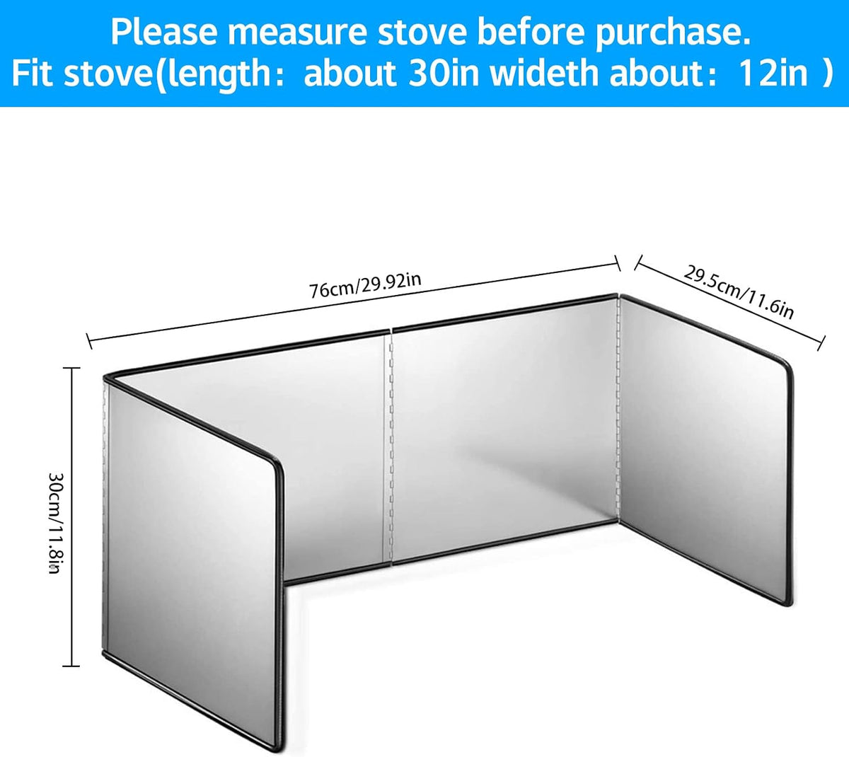 Splatter Guard for Stove 4 Sided,Stainless Steel Grease Splatter Guard