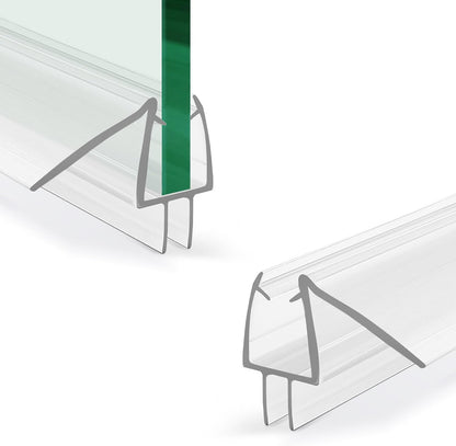 Shower Door Bottom Seal 2-Pack, 36"(914mm) Long PVC Strips with Drip Rail for 5/16"(8mm) Glass Door, Prevent Water from Spilling and Keeps The Room Clean