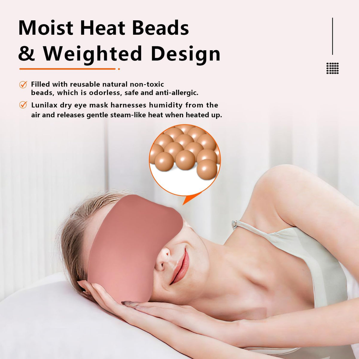 Natural Microwave Heated Eye Mask for Stye Eye Treatment -Moist Heat Warm Compress for Eyes -Premium Silk Eye Mask for Dry Eyes, Sinus, MGD-10 min Heat Therapy -Washable Cover & Adjustable Strap
