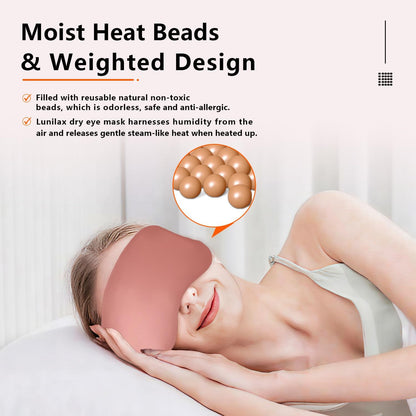 Natural Microwave Heated Eye Mask for Stye Eye Treatment -Moist Heat Warm Compress for Eyes -Premium Silk Eye Mask for Dry Eyes, Sinus, MGD-10 min Heat Therapy -Washable Cover & Adjustable Strap
