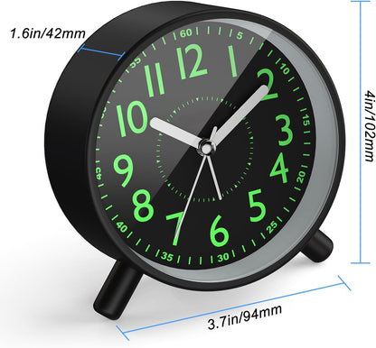 Analog Alarm Clock Night Ligh Battery Operated for Bedroom