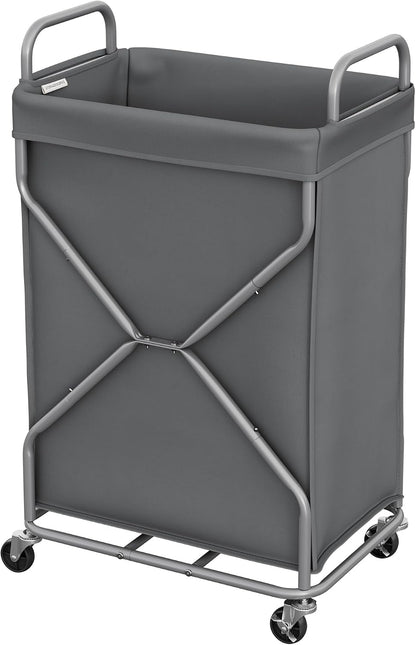 StorageWorks 2 Section Laundry Sorter with Wheels, 160L Beige Hamper Basket | Beige Divided Hamper, Rolling Organizer for Bedroom, Bathroom, College, Apartment