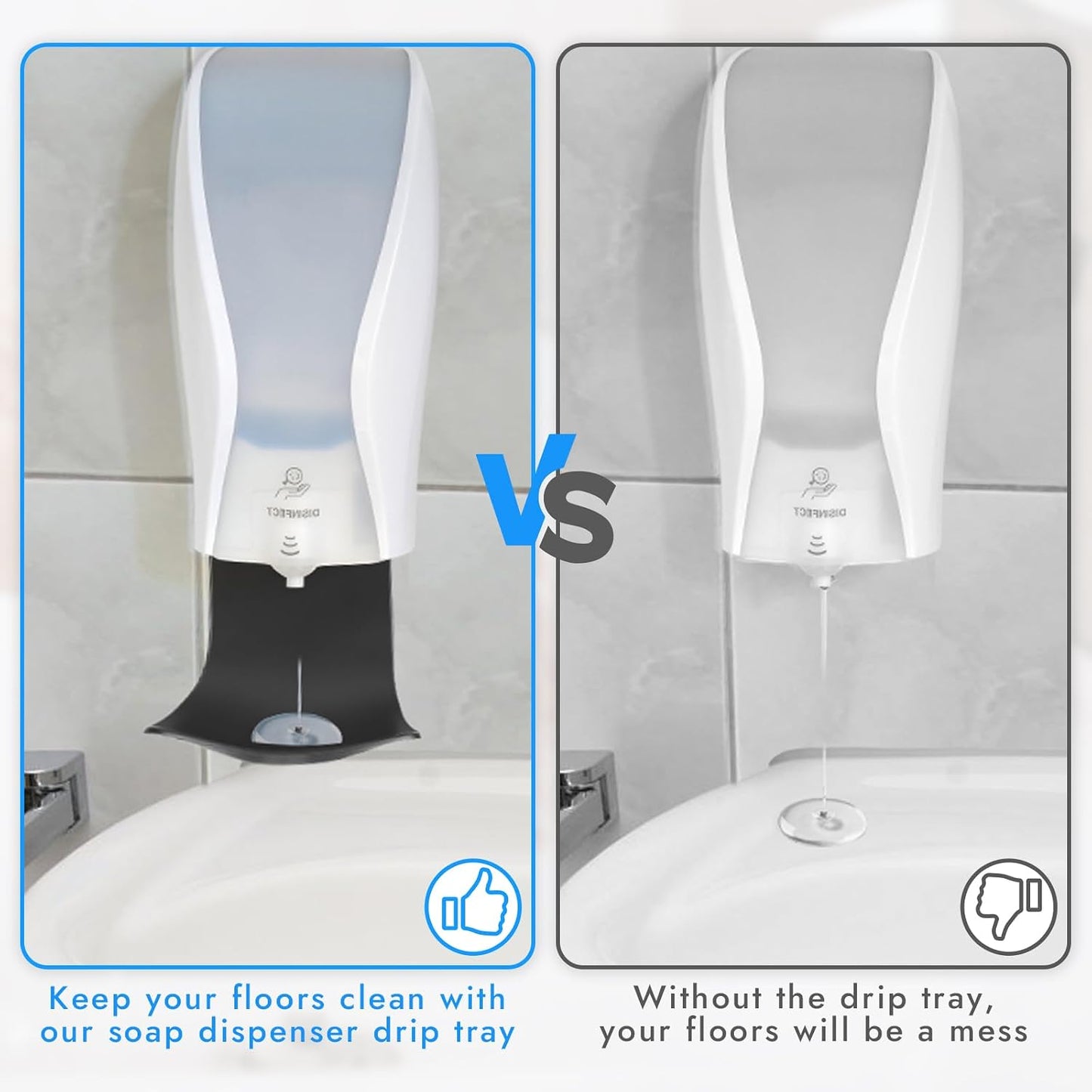 Dispenser Drip Tray Wall Mount Soap Dispenser Bracket,Laundry Detergent Drip Catcher Prevent Dripping and Spraying(White)