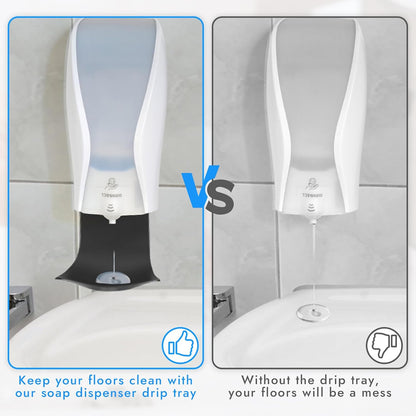 Dispenser Drip Tray Wall Mount Soap Dispenser Bracket,Laundry Detergent Drip Catcher Prevent Dripping and Spraying(White)