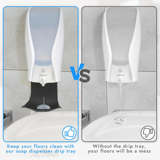 Dispenser Drip Tray Wall Mount Soap Dispenser Bracket,Laundry Detergent Drip Catcher Prevent Dripping and Spraying(White)