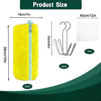 2PCS Shoes Washing Machine Bag Kit,Reusable Washing Shoes Bag,Include 1PC Shoes Dryer Bag and 2 Drying Racks,Laundry Shoes Bag with Durable Zipper for Sneakers and Canvas Shoes