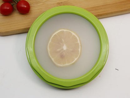 Onion storage and Avocado Saver,Set of 4 Double-Sided Silicone Fruit Keeper Containers for Fridge,Tomatos Holder,Lemons,Garlic,and Potatoes