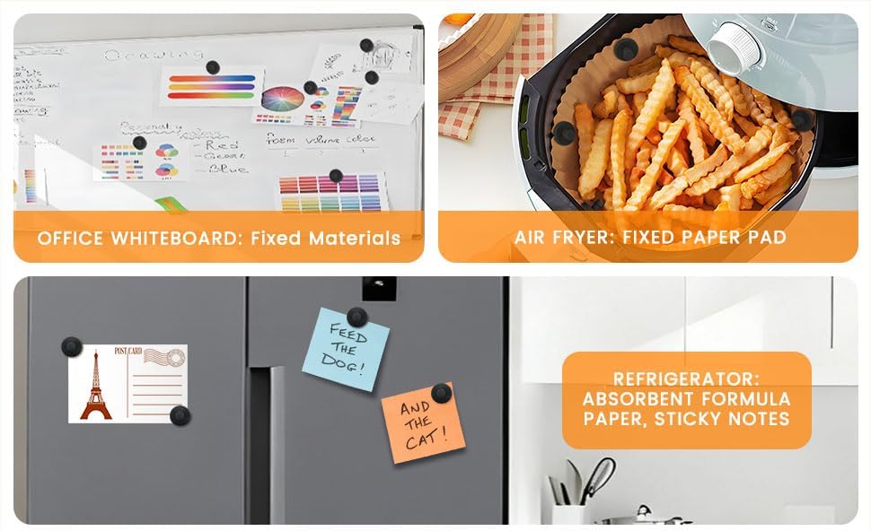 Air Fryer Magnets Silicone Full Enclosed,100% BPA FREE Waterproof Rust-proof & High-Resistant for Air Fryer Paper, Secures Disposable Paper Liner Safely Prevents Burning & Food Covering -8pcs