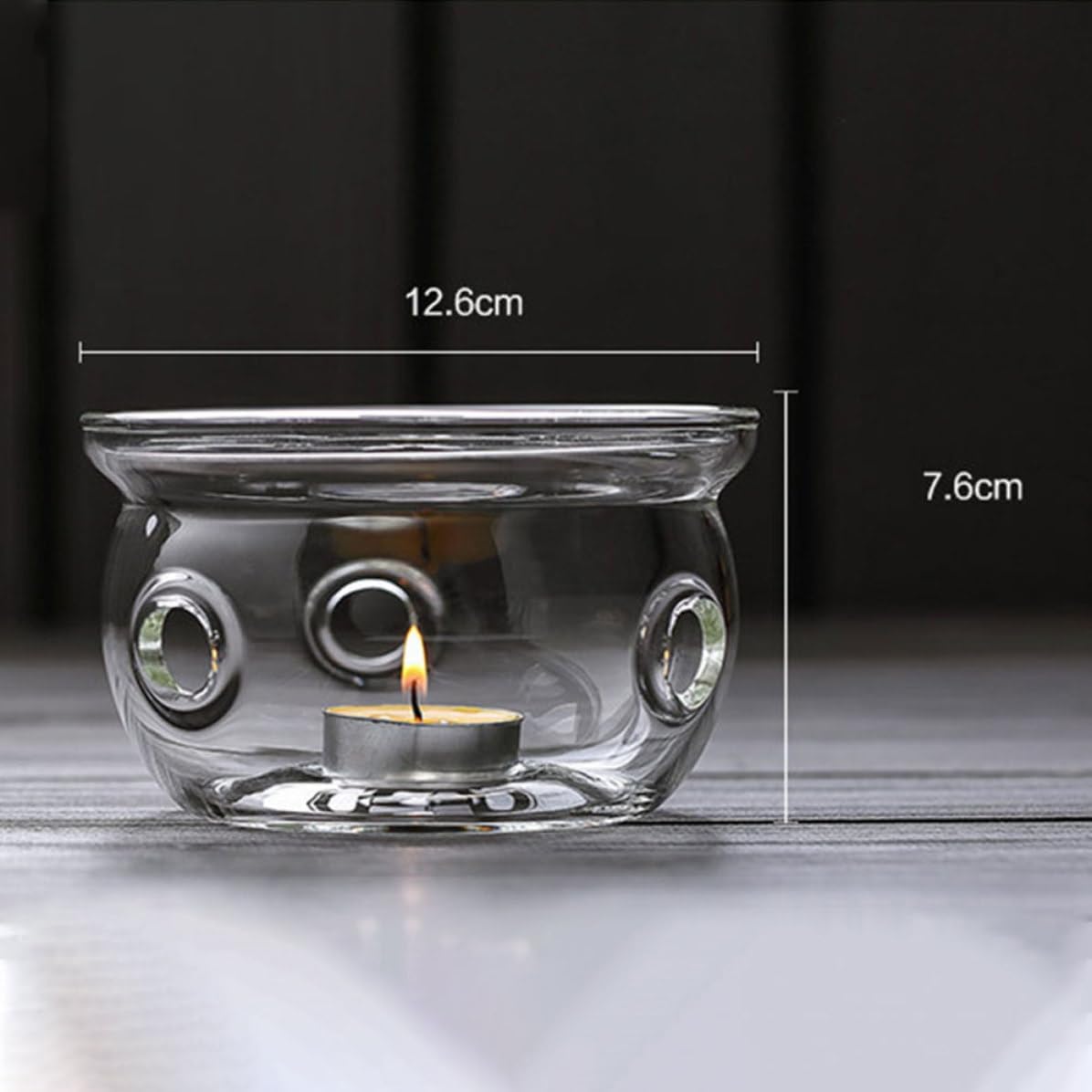 DECHOUS Creative and Tea Pot Heating with Glass Warmer Base Insulated Function Candlestick Feature Stylish for Tea Pot Use at Home