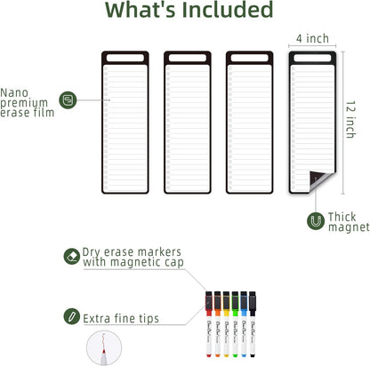 Magnetic Dry Erase Monthly Calendar Set - 15.5"x13" Monthly and 8.5"x13" Weekly Calendar for Fridge - 6 Extra Fine Point Markers Included - Shipped Flat