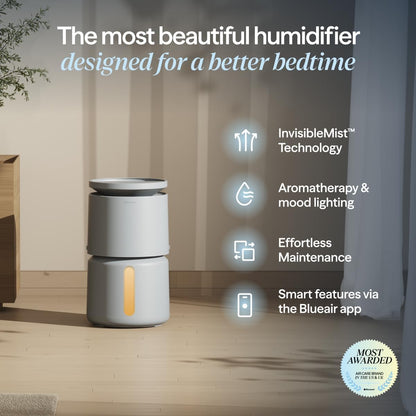 BLUEAIR 3.8L Top-Fill Humidifiers for Bedroom, 1 Gal, DreamWell H38i Grey
