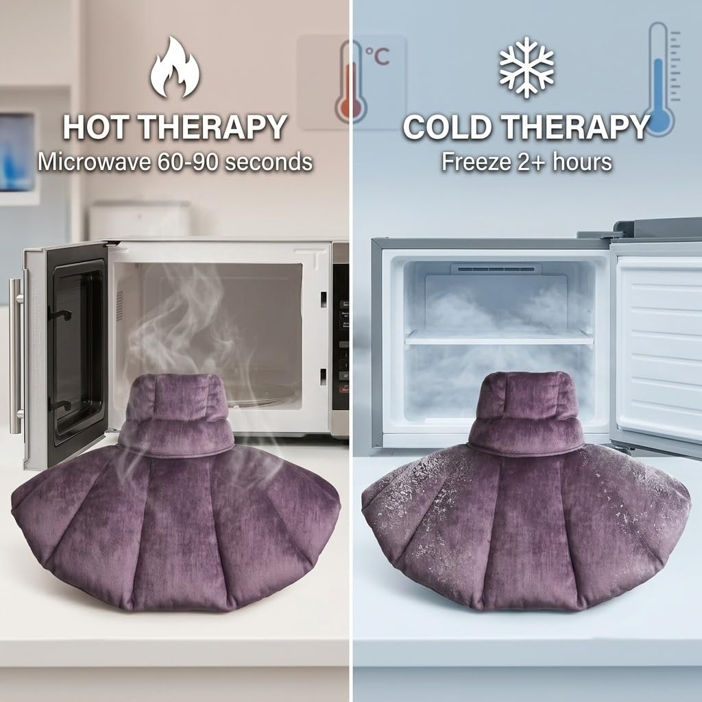 Kozi Neck Heating Pad | Microwaveable Weighted Shoulder Heating Pad | Neck and Shoulder Heating Pad with Clay Beads & Aromatherapy (Amethyst)