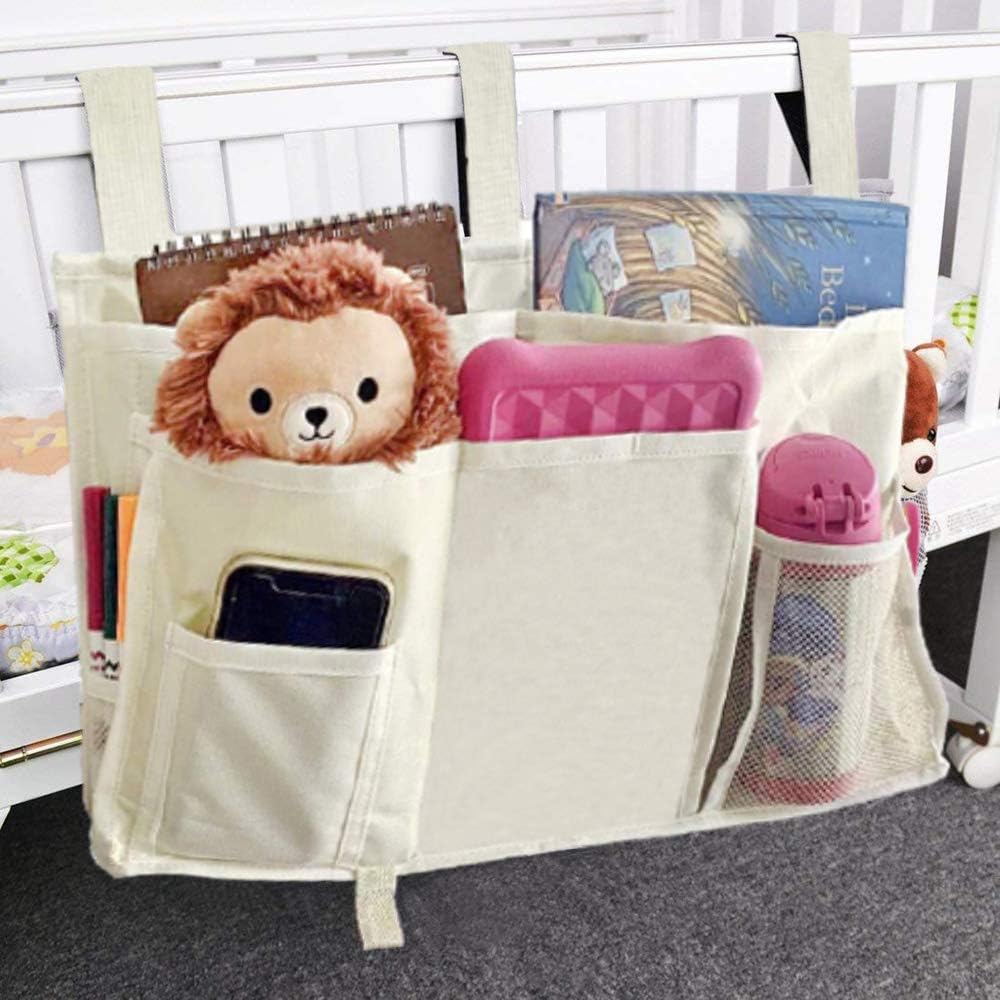 Sugaroom Bedside Storage Caddy, Bunk Bed Organizer Bed Storage Pocket Bedside Organizer Hanging Bed Storage Caddy for College Dorm Room, Hospital Bed Rails, Baby Bed, Camp
