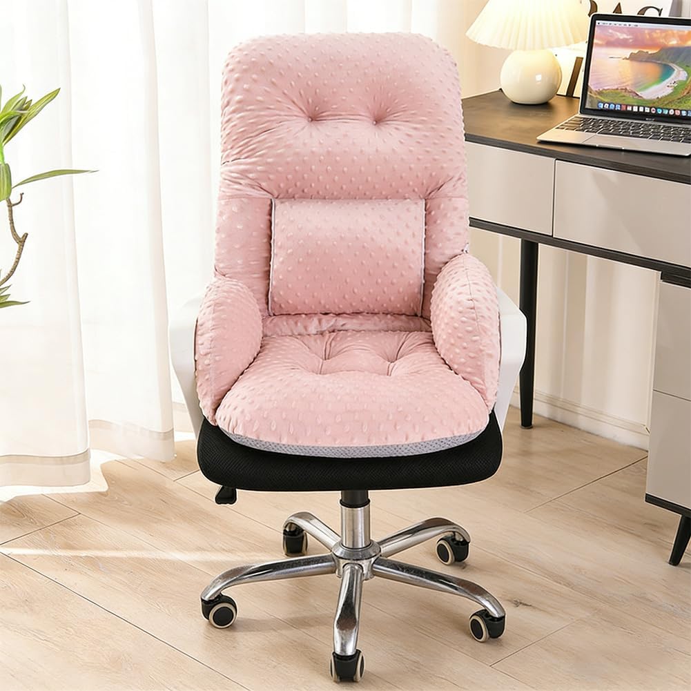 Office Chair Cushions with Armrest，Non-Slip Rocking Chair Pad with High Back Support for Dining Dorm Floor Car Office Patio