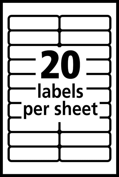 Avery® Self-Adhesive Removable Labels, 0.5 x 1.75 Inches, 840 Per Pack, White Label Stickers (05422)