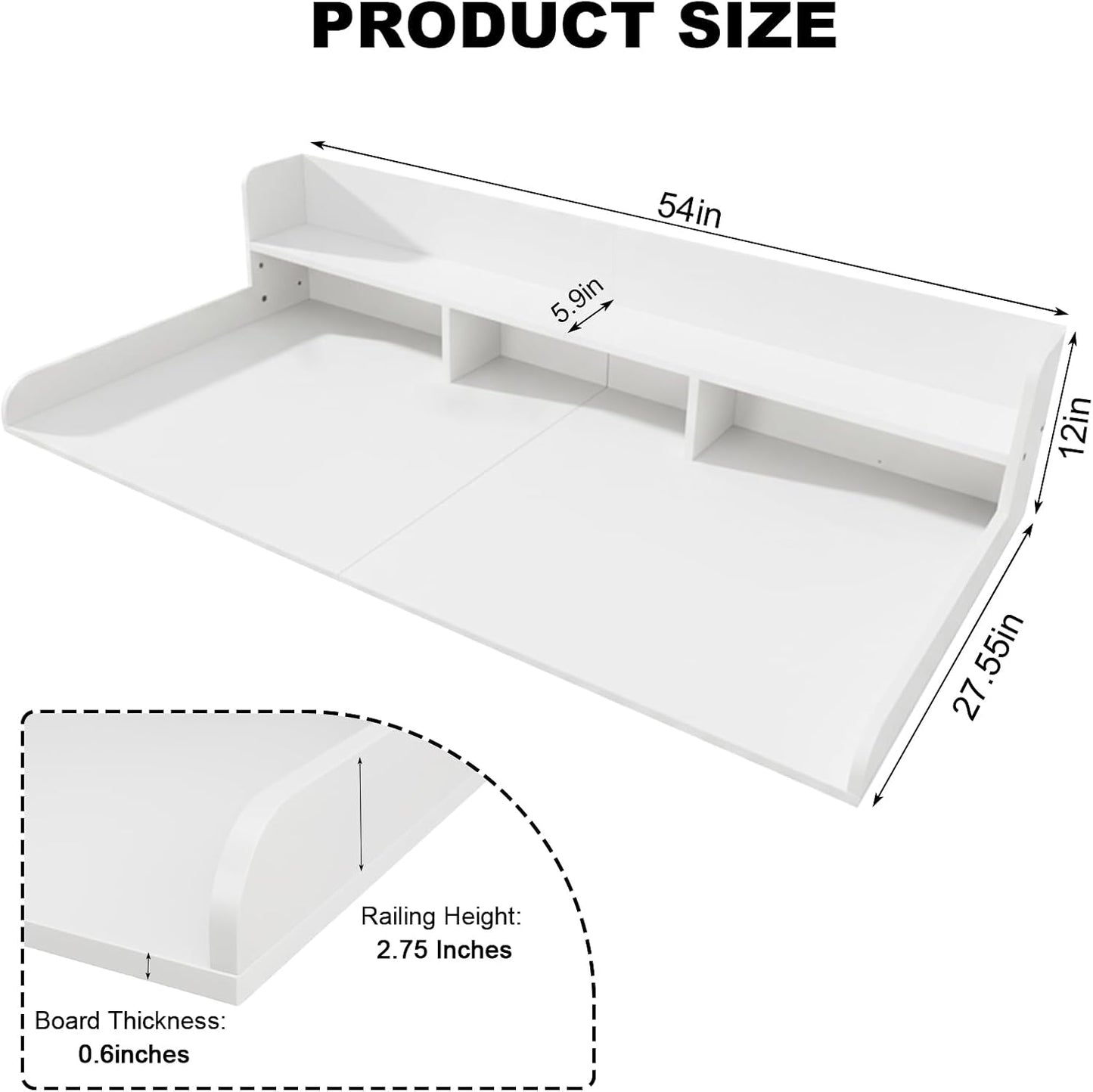 Washer Dryer Countertop with Shelf, 2-Tier Laundry Countertop Over Washer and Dryer, 54" x 27.55" Wooden Table for Folding Clothes for Laundry Room Organization and Storage (Oak)
