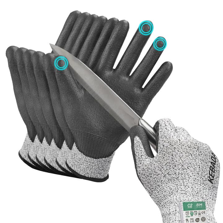 C4 Cut Resistant Gloves, ANSI A4, 100% Food Grade, 1 Pair, Medium | Food grade cutting gloves, glass-free & steel-free, breathable, washable. Ideal for meat cutting, slicing and oyster shucking