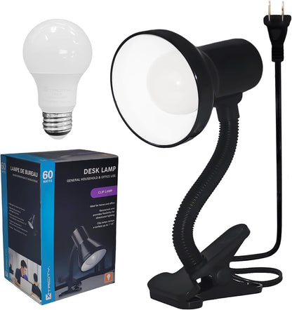 Xtricity LED Clip on Desk Lamp with 360° Flexible Gooseneck, White Finish