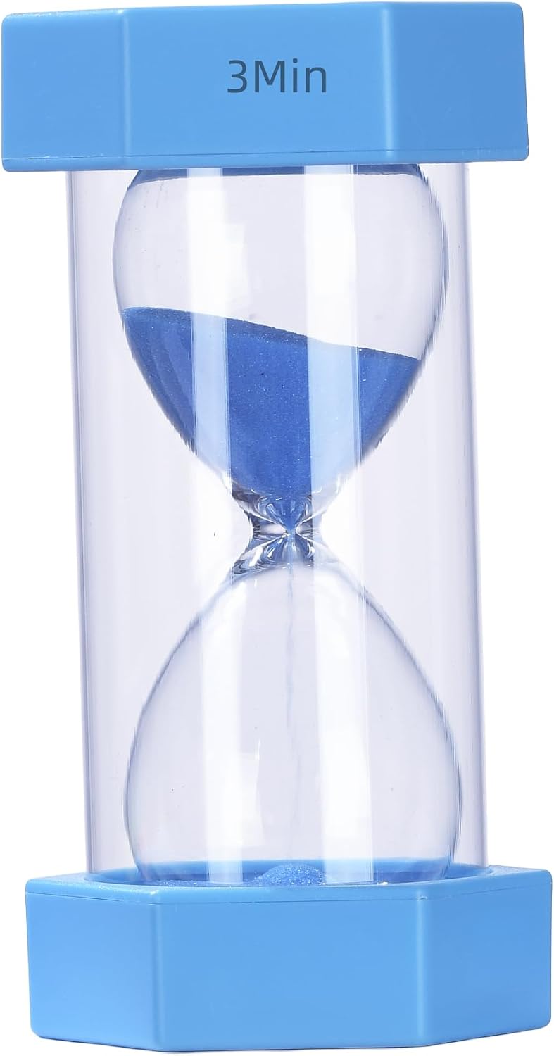 Colorful Sand Timers, Hourglass Sand Timers 5 Min Sandglass Timer with Protective Cover for Toothbrush Timer Games Classroom Home Office Cooking(Blue+5Min)
