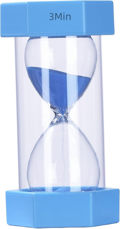 Colorful Sand Timers, Hourglass Sand Timers 5 Min Sandglass Timer with Protective Cover for Toothbrush Timer Games Classroom Home Office Cooking(Blue+5Min)