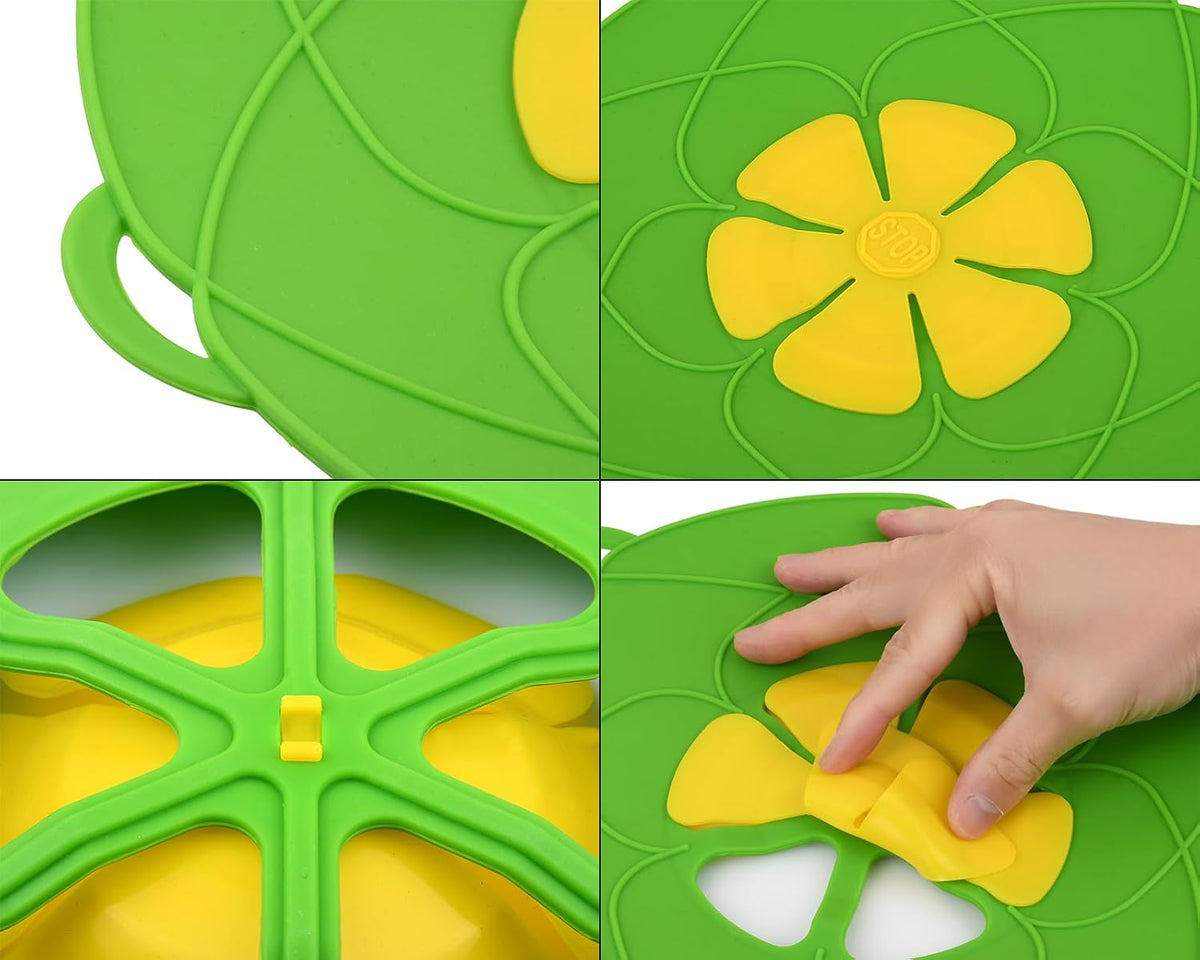 Spill Stopper Lid Cover 11 Inch Silicone Pot Boil Over Preventer for Pans and Pots
