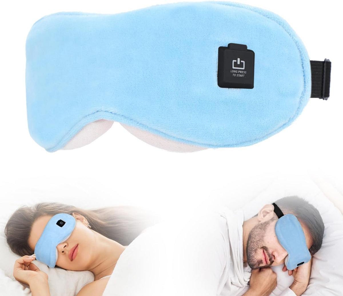 Heated Eye Mask for Dry Eyes, Stye Relief and Improved Sleep - Cordless Rechargeable Warm Compress with Graphene Heating, 3 Temp Settings, Auto Shut-Off, Washable Sleep Mask for Travel