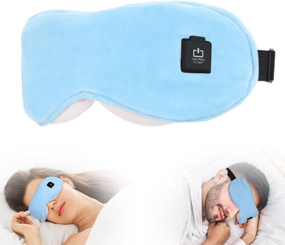 Heated Eye Mask for Dry Eyes, Stye Relief and Improved Sleep - Cordless Rechargeable Warm Compress with Graphene Heating, 3 Temp Settings, Auto Shut-Off, Washable Sleep Mask for Travel