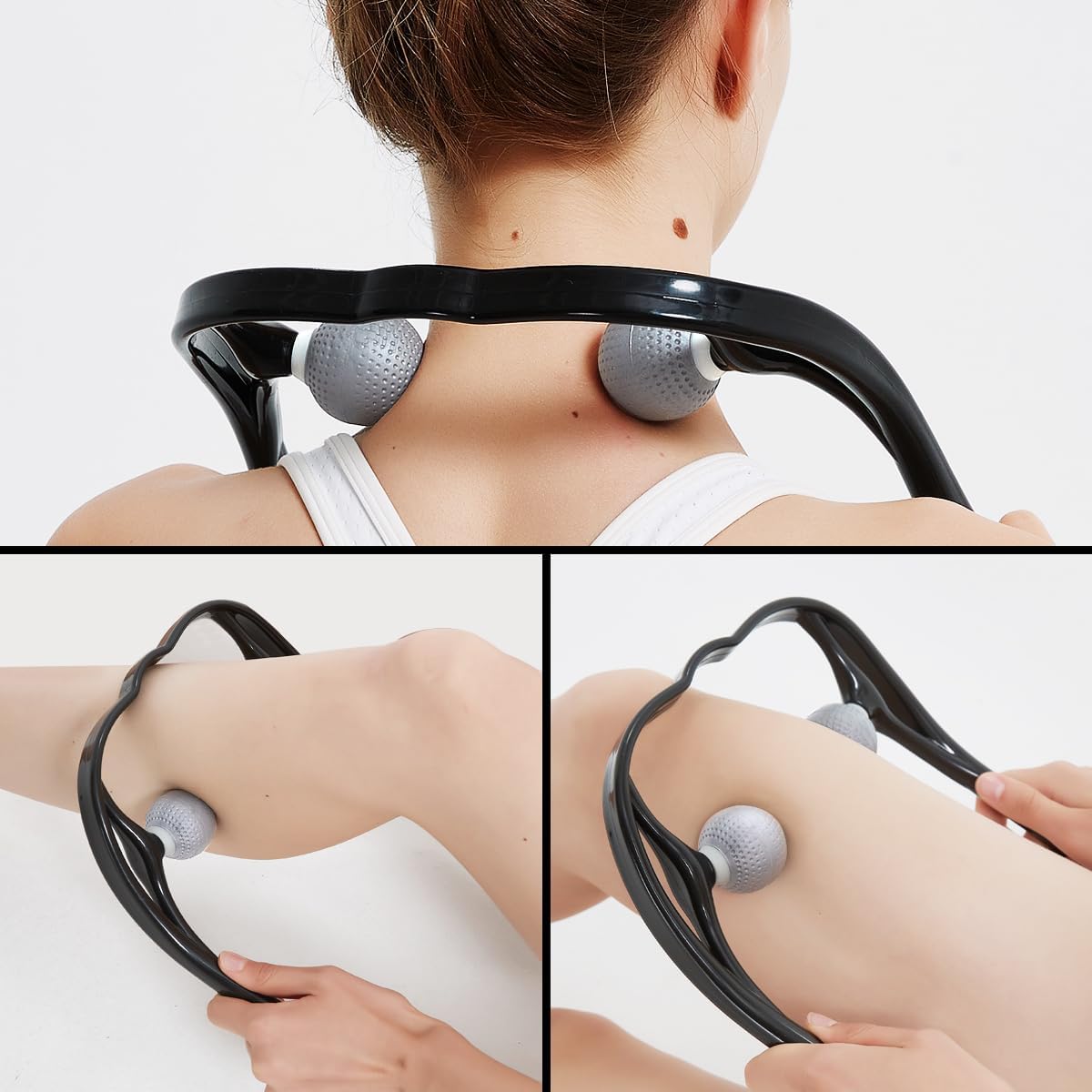 Neck Massager for Pain Relief Deep Tissue Self Trigger Point Shiatsu Shoulder & Back Massager for Neck, Shoulders, Legs, Home/Office Use