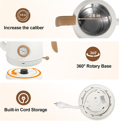 Gooseneck Electric Kettle,Ulcreigo Electric Kettle Temperature Control Tea Kettles for Boiling Water with 5 Variable Presets,Hot Water Boiler Heater for Coffee,304 Stainless Steel Black Color