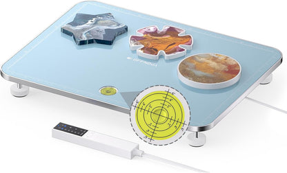 OFFNOVA Resin Heating Mat & Leveling Table, 2-in-1 Resin Tools for Epoxy Resin, Resin Curing Machine for Resin Molds, Undeformed Resin Dryer with Smart Timer & Temperature Control, Silicone Mat