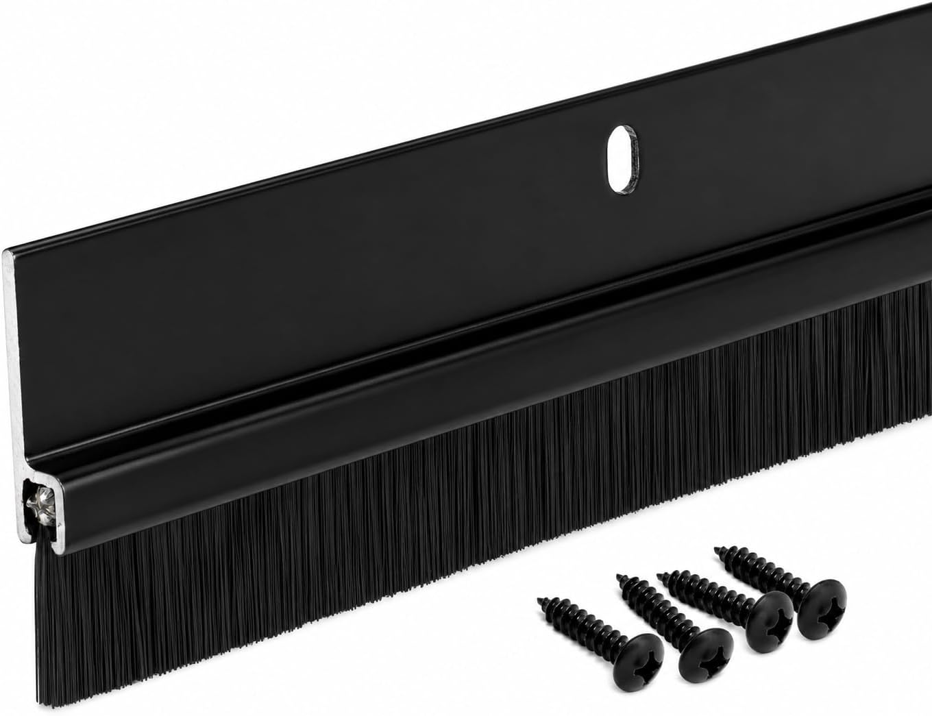 Randall Manufacturing Co., Inc | Door Sweeps – Aluminum & Brush | Brush Sweeps for Gaps Up to 1” | Black Holder | 3 Feet | Fill Gaps & Keep Unwanted Debris Out