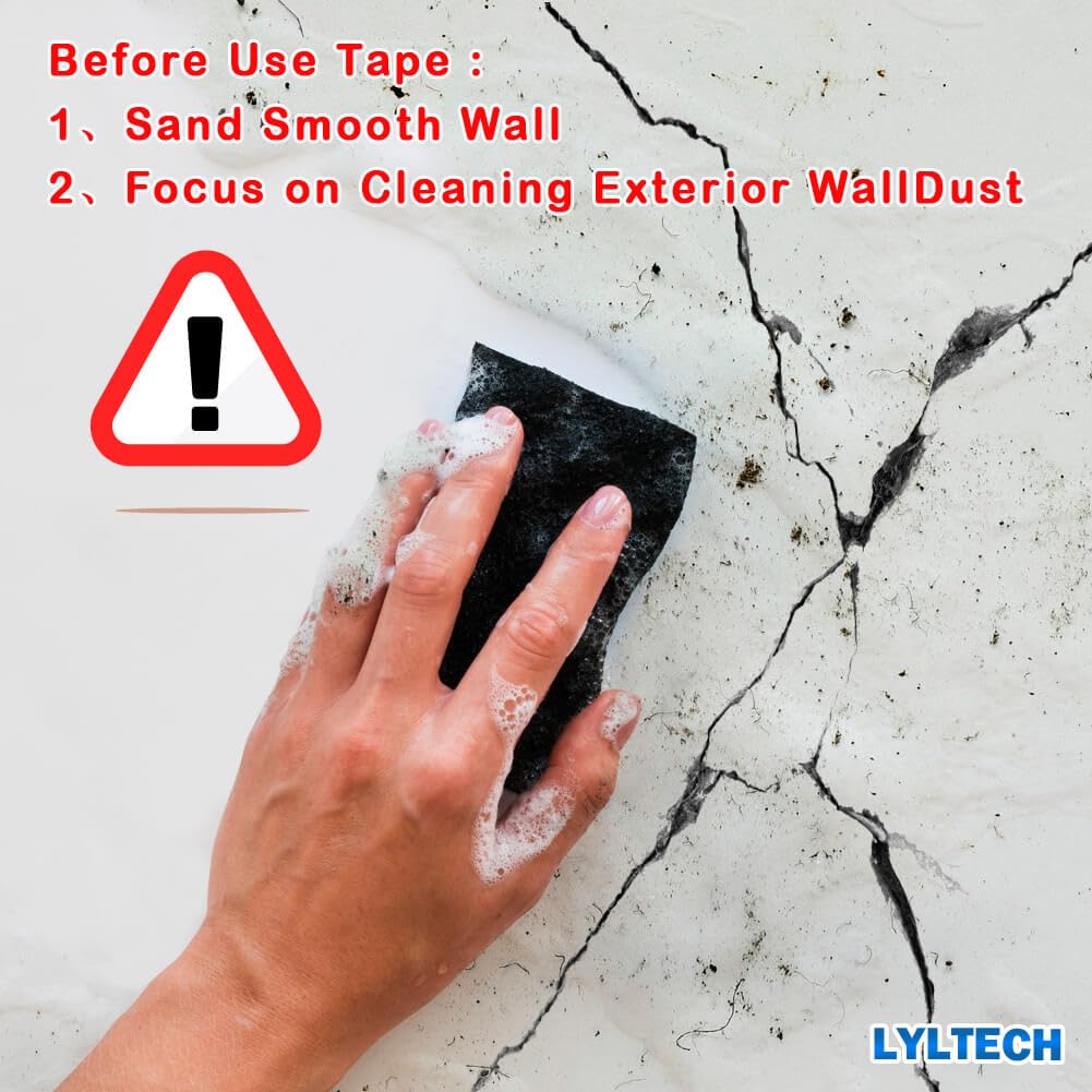 LYLTECH Fiberglass Drywall Mesh Tape 5.7in x 100ft Self-Adhesive Mesh | 13 Mesh 100% Fiberglass,Heavy-Duty Wall Crack & Seam Repair Patch for Drywall Plaster Ceiling