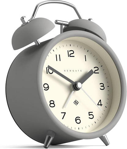 NEWGATE® Charlie Bell Echo Alarm Clock | Modern take on Classic Twin Bell Clock | Yellow | Easy to Read Numbers | Ideal for Bedside, Desk or Shelf | Modern Retro Bedroom & Office Accessory