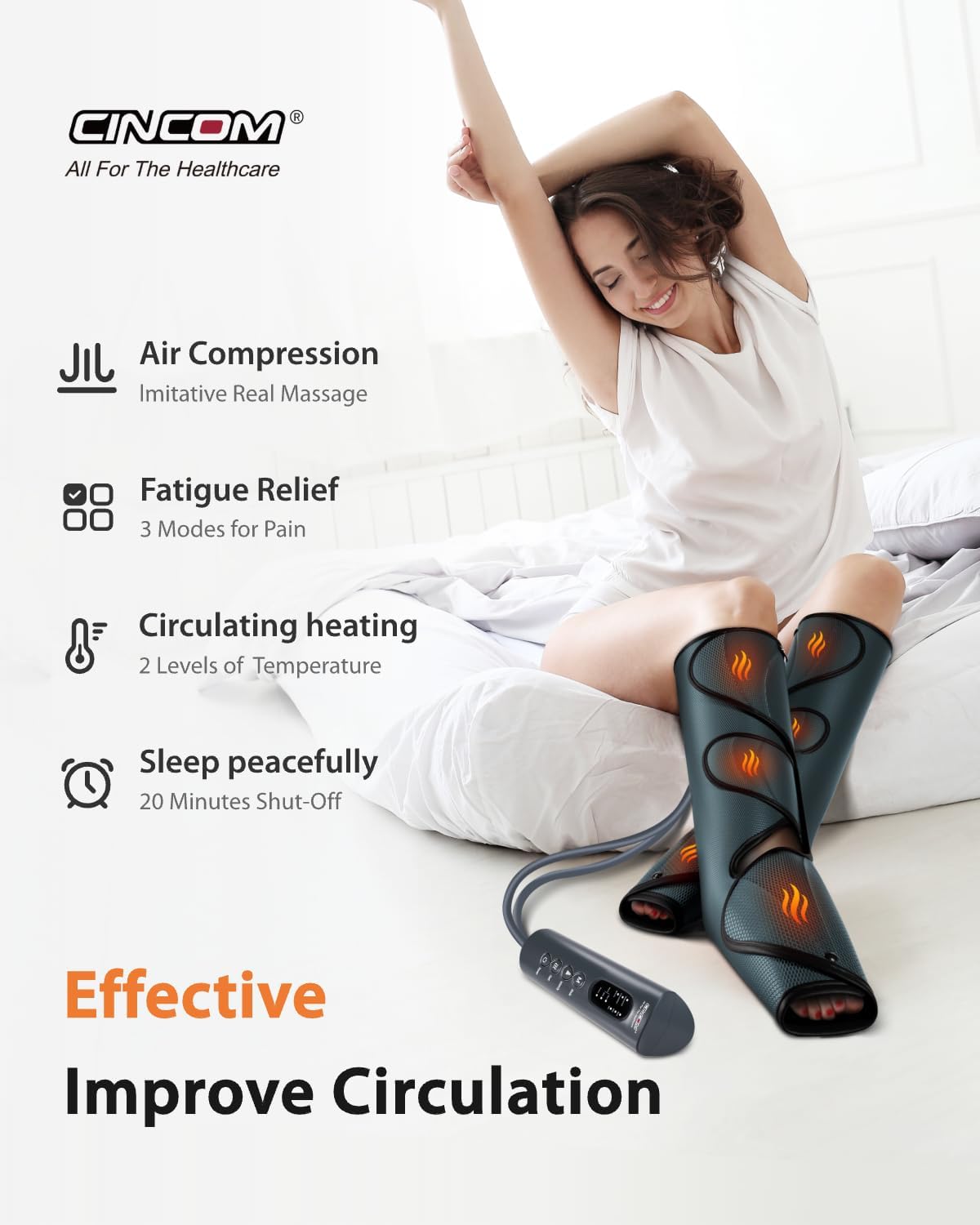 CINCOM Leg Massager with Heat and Air Compression FSA - HSA