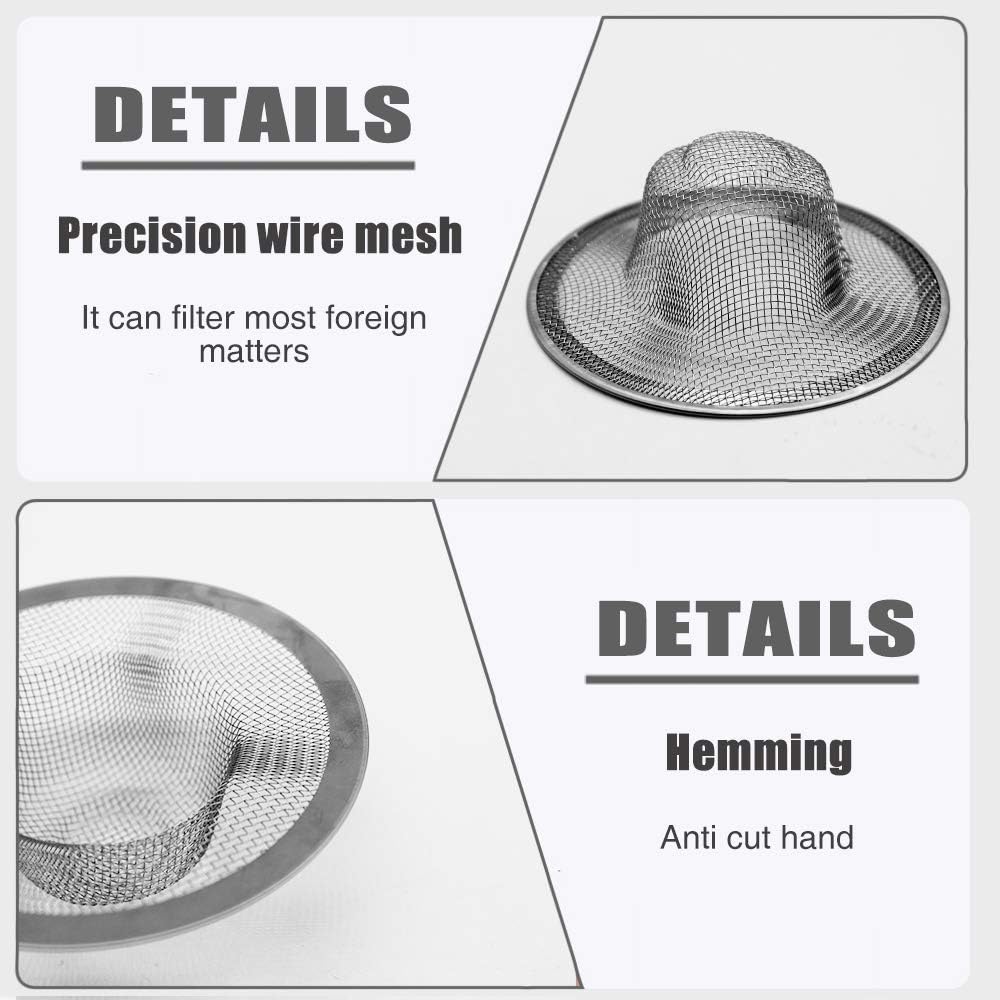 Shower Hair Drain Catcher, Stainless Steel Hair Catcher for Sink Bathroom Tub Drain Hair Catcher By Lechay (2pc)