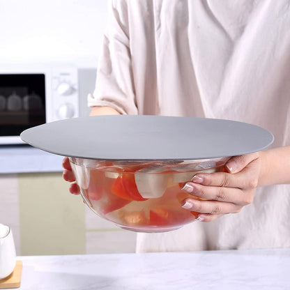 12“ Large Microwave Splatter Cover & Silicone Mat,12 Inchs Vented Collapsible Guard dish Plate lid & Round Kitchen mat for food