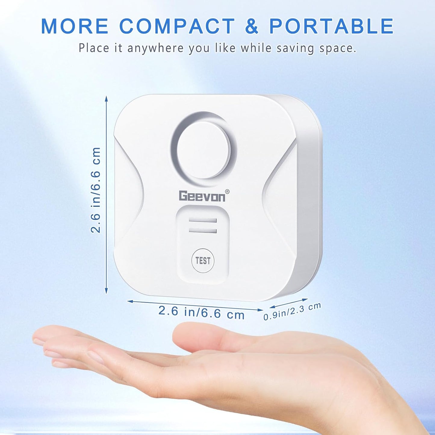 Geevon 100dB Water Leak Detectors for Home with Low Battery Alerts | 100dB Water Sensor Alarms for Basement,Bathroom,Laundry Room,Pipe/Drain/Sink/Faucet Drip Alert (Battery＆Screwdriver Included)