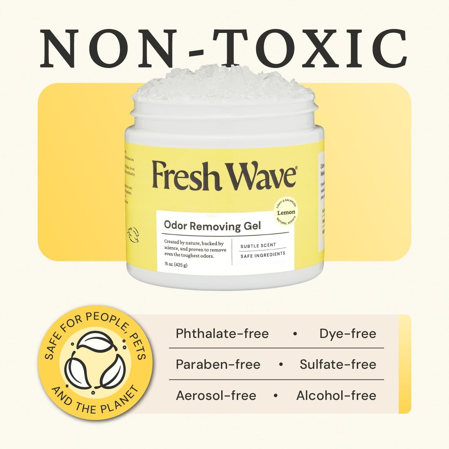 Fresh Wave Original Odor Eliminator Gel 3-Pk 7 oz - Air Freshener for Home | Plant-based essential oils. Lasts 15-30 days per jar. No plug-in needed. Pet-safe, closet and bathroom deoderizer.